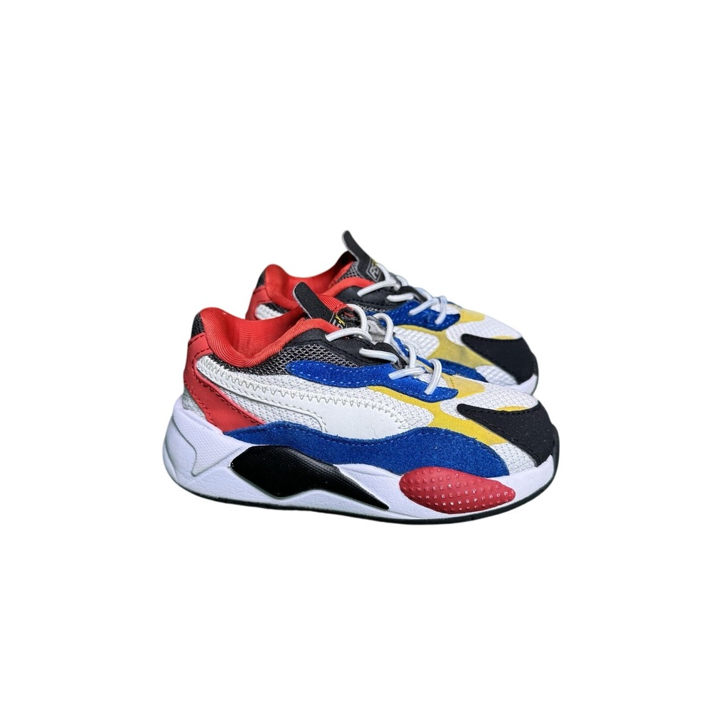 Puma RS-X3 Puzzle White Multicolor Toddler Sneakers 372359-04 Size 6C
